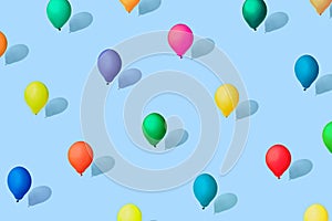 Multicolored balloons as a symbol of heterogeneity of society. modern isometric style. photo