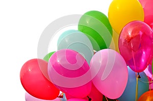 Multicolored balloons, isolated on white