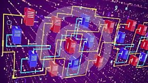 Multicolored Big Data Transfer Process