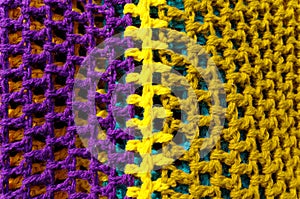 Multicolored blanket.