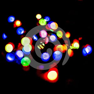 Multicolored bokeh, abstract background, layout design, festival background