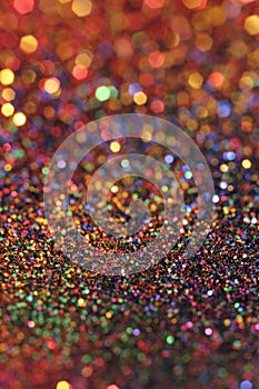 Multicolored Bokeh Glitter Background