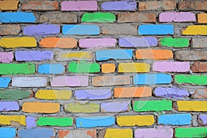 multicolored brick wall wallpaper texture