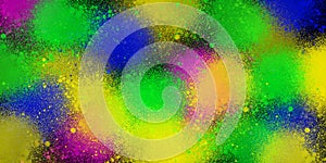 Multicolored bright background with paint, spray stains