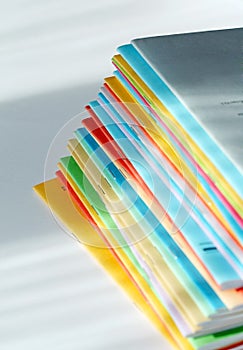 Multicolored brochures