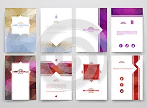 Multicolored brochures template in trendy style