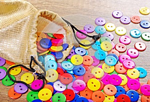 Multicolored buttons texture background