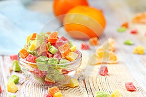 Multicolored candied fruit