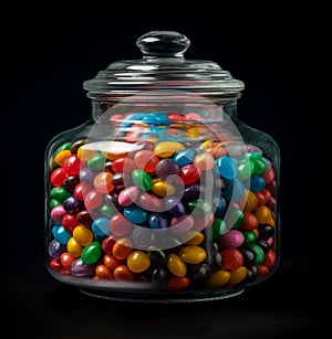 Multicolored candy jar. Generate AI