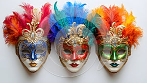 Multicolored carnival mask. Top view