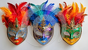 Multicolored carnival mask. Top view