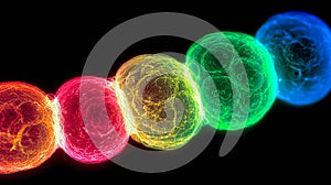 Multicolored cellular development showcasing orthogenesis from single cell to multicellular organism photo
