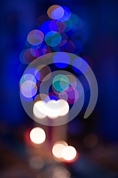 Multicolored Christmas bokeh