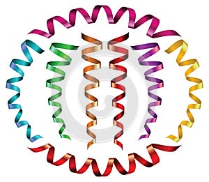 Multicolored Christmas serpentine ribbons