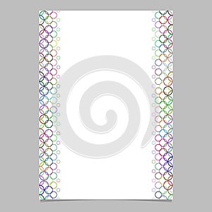 Multicolored circle pattern page template - vector graphic from rings with white background for brochures, cards