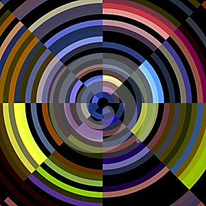 Multicolored circles rainbow sky universe forms, abstract texture, graphics