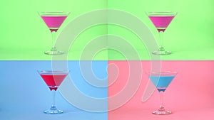 Multicolored cocktails. Cocktail party background