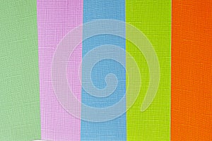 Multicolored colorful samples roller blinds close-up