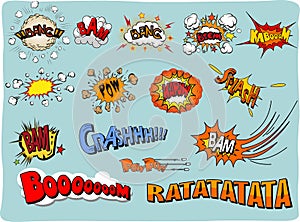 Multicolored comic sound Effects