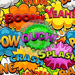 Multicolored comics speech bubbles seamless