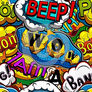 Multicolored comics speech bubbles seamless pattern vector