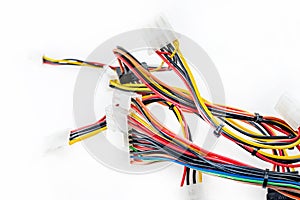 Multicolored computer wires for power supply of peripherals