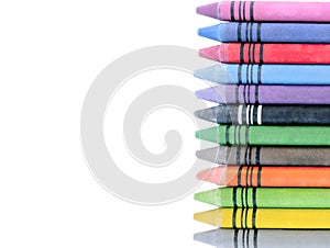 Multicolored Crayons isolated with copyspace