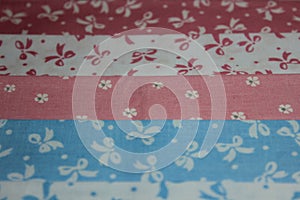 Multicolored fabric cuts