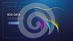 Multicolored Data Wave Visualization for Big Data and Technology Concept