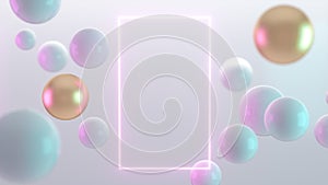 Multicolored decorative balls. Abstract 3d realistic render illustration. Pearls close up with depth of field