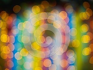 Multicolored defocus yellow circle in focus