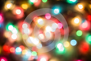 Multicolored defocused bokeh blurry lights