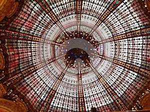 The multicolored dome of the La Fayette Gallery in Paris