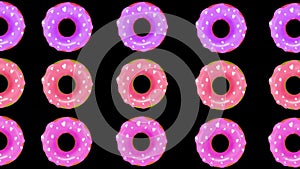 Multicolored donuts animation