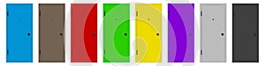 Multicolored door set, vector illustration