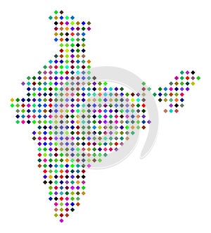 Multicolored Dot India Map