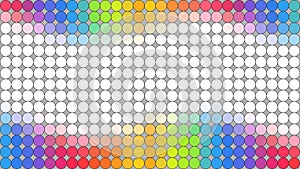 Multicolored dotted banner over grey background