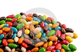 Multicolored dragee candy isolated