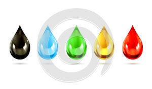 Multicolored droplets vector icons