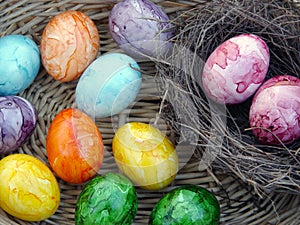 Multicolored Dyed Easter Eggs