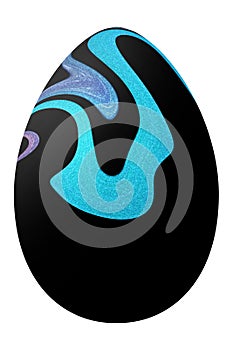 Multicolored Easter Egg, Blue, Black