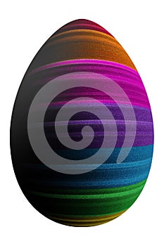 Multicolored Easter Egg, Rainbow, Black