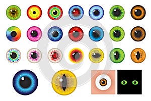 Multicolored Eyes - Design elements. Vector