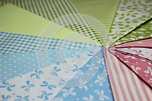 Multicolored fabric cuts