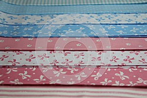 Multicolored fabric cuts