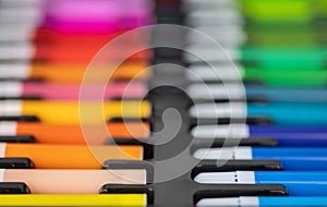 Multicolored felt-tip pens background