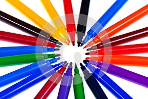 Multicolored felt tip pens