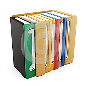 Colorful Office Ring Binders Stacked for Organization