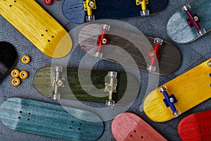 Multicolored fingerboards and details