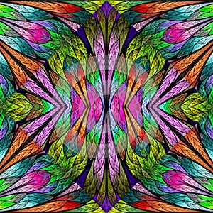 Multicolored floral pattern in stained-glass window style. You can use it for invitations, notebook covers, phone cases, postcards